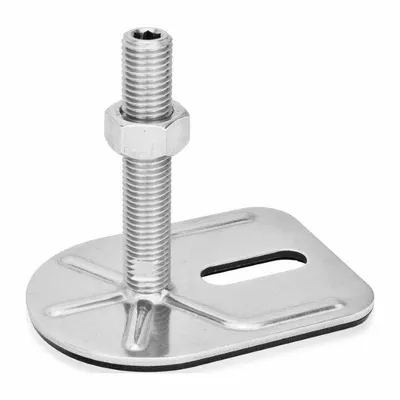JW WINCO Male-End Leveling Mount: Swiveling Stud, 5/8"-11 Thread Size, 3 3/20 in - Non-Skid Male Leveling Mounts