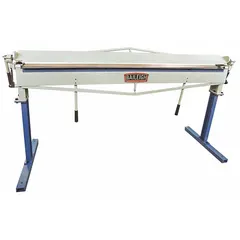 Manual straight brake for bending sheet metal up to 22 gauge and 72 inches wide. Hand-lever operated for precise, repeatable bends in HVAC, architectural metalwork, and general fabrication.