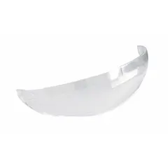 Clear chin guard for use with face shields. Provides additional coverage for the chin area in industrial environments. Transparent construction allows for visibility. Suitable for tasks where debris or splash protection is needed.