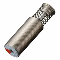 Steel-bodied shock absorber with 120 N force rating. Used in industrial machinery to dampen motion, reduce impact, and control deceleration in automation, packaging, and material handling systems
