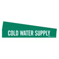 Pipe Marker: Cold Water Supply, Green, White, Fits 8 in and Larger Pipe O.D., 1 Pipe Markers, 5 PK (MPN 7057-1HV-PK)