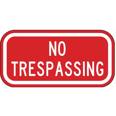 LYLE Reflective No Trespassing Sign: Aluminum, Mounting Holes Sign Mounting - No Trespassing Signs