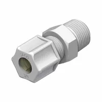 JACO Male Compression Connector: 1/4 in OD x 1/4 in Pipe Size, Compression x MNPT, Nylon, 5 PK (MPN 10-4-4-N-O)