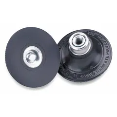 Internal-thread backing pad for TS quick-change discs. 1-1/2 in diameter, medium density, with 1/4-20 internal thread for tool connection. Supports discs used for grinding, blending, and finishing on metal, wood, and composites in fabrication and maintenance.