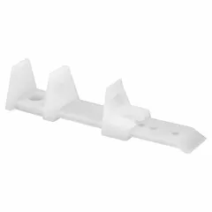 This hanging door guide from PRIME-LINE provides alignment and stability for door panels in sliding or bypass door systems. It measures 3-3/4 inches in width and is supplied as a single piece. The guide is designed for use with compatible hanging door hardware to ensure smooth operation.