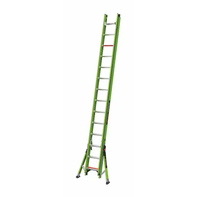 LITTLE GIANT Extension Ladder: 28 ft Ladder Size, Fiberglass, 375 lb Load Capacity - Ultra-Stable Non-Conductive Fiberglass Extension Ladders