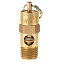 CONRADER Safety Valve: Soft Seat, 1/4 in (M)NPT Inlet (In.), 3/16 in (F)NPT Outlet (In.), Brass (MPN SRV187-1/4-100)