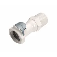 Quick Connection Coupling: Straight, 3/4 in Pipe Size, Quick-Disconnect Coupler x NPT, Polysulfone (MPN HFCD101235)