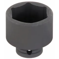 This 1/2" drive impact socket is designed for use with impact wrenches and drivers. It features a 6-point, standard-length configuration for SAE hex fasteners. The socket is finished with manganese phosphate for corrosion resistance. Typical applications include fastening and loosening bolts in automotive, machinery, and assembly operations.