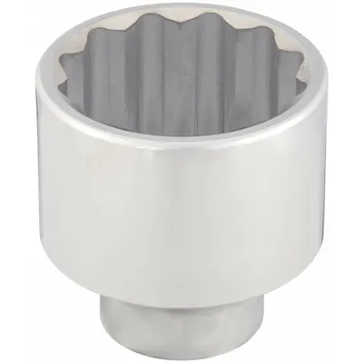 WESTWARD Socket: Metric, 1 in Drive Size, 70 mm Socket Size, 12-Point, Std, Chrome - 1" Drive Hand Sockets