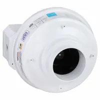 In-Line Duct Fan: 151 cfm Max., 4 in Duct, 20 W, 120V AC, 1 Ph, IP44, Thermoplastic (MPN 45025)