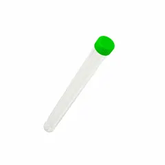 Approved Vendor Polystyrene Test Tube with Green Cap, 19 mL, Round Bottom, Natural