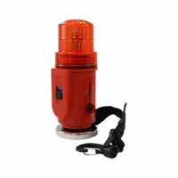 RAILHEAD GEAR Red LED Safety Light: 2 in Overall Dia, 5 1/2 in Overall Ht, Red, M50R-LED