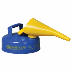 EAGLE UI4SB Type I safety can for kerosene, with 1/2 gallon capacity. Constructed from powder coated steel in blue. Suitable for handling and storing kerosene in industrial environments.