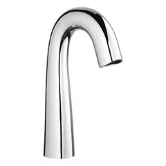 This single-post sensor faucet from the EQ High Arc series is constructed of cast brass with a polished chrome finish. It includes mounting hardware and is suited for touch-free hand washing in commercial restrooms and other high-traffic washroom environments.
