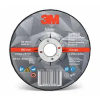 3M Depressed Center Grinding Wheel: Type 27, 6" x 1/4" x 7/8", Ceramic, 36 Grit, Silver (MPN 87450)