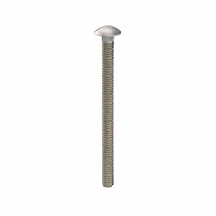 This carriage bolt features a square neck that prevents rotation during tightening, suitable for metal-to-wood or metal-to-metal assemblies. Made from 316 stainless steel with a plain finish, it offers corrosion resistance for outdoor and industrial applications. Thread size is 3/8"-16, length is 5 inches.