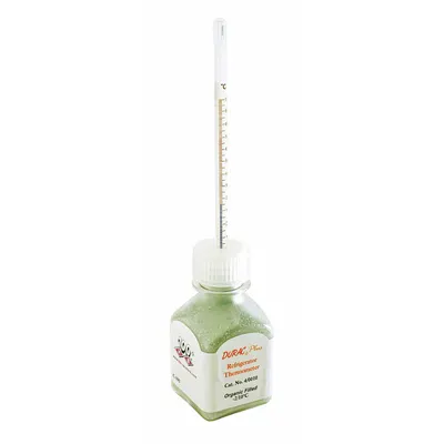 DURAC PLUS Bottle Thermometer: 15°C to 30°C, +/-0.4°C, 60 mL Bottle Volume - Analog Bottle Thermometers for Blood Bank, Vaccine & Critical Refrigeration Environments