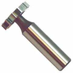 Left-hand high-speed steel keyseat milling cutter with straight teeth. Diameter 1", thickness 7/32", conforms to ANSI #708. Used for milling keyways and slots in shafts and hubs for power transmission assemblies.