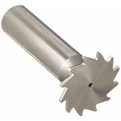 High-speed steel keyseat milling cutter with straight tooth design. Diameter 1-3/8", thickness 11/64", 14 teeth. Used for cutting keyways and slots in shafts and hubs in machining applications.