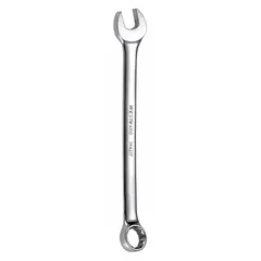 Chrome-finished alloy steel combination wrench with a 15/16 in 12-point head and offset design. Overall length of 12 3/8 in. Used for tightening or loosening fasteners in maintenance and assembly tasks, particularly where offset access is needed.