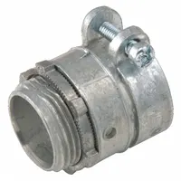 Straight Connector - Squeeze Clamp Style: Zinc, 2 in Trade Size, 2 in MNPT, Non Insulated (MPN 2198)