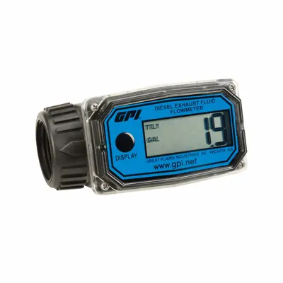 FLOMEC Electronic Flowmeter: GPI Electronic Water Meter, Turbine, 1 in NPT - Inline Turbine Totalizers for DEF