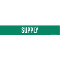 Pipe Marker: Supply, Green, White, Fits 2 1/2 to 7 7/8 in Pipe O.D., 1 Pipe Markers, Without Arrows (MPN 7282-1)