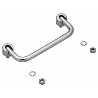 This folding pull handle is made of stainless steel with a mirror finish. It features a non-recessed design with threaded M6 mounting holes and a grip thickness of 0.39 inches. Suitable for cabinets, panels, and enclosures where a space-saving, foldable grip is required
