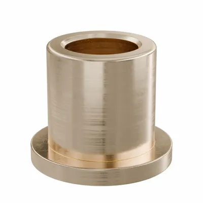 OILITE Flanged Sleeve Bearing: Bronze, SAE 841, 12 mm Bore, 18 mm OD, 20 mm Lg - Lubricated General Purpose Metallic Flanged Sleeve Bearings