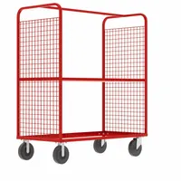 VALLEY CRAFT Cage Cart: 2,000 lb, Overall Dim. 57 in L x 30 in W x 68 in H, Adj, 1 Shelves, Rubber (MPN F89729VCRD)