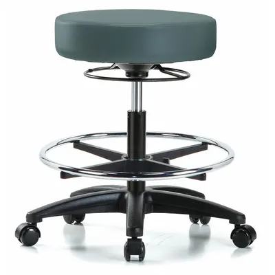 OEM Cleanroom Stool: Vinyl, Ht Range 20 1/2 in to 28 in, 17 in Seat Wd, 17 in Seat Dp - Vinyl Lab Stools