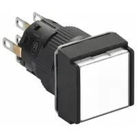 SCHNEIDER Illuminated Push Button: Illuminated, Flush Profile, Non-Metallic, 16 mm, DPDT (MPN XB6ECF1B2P)
