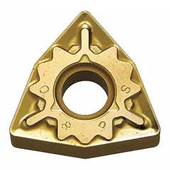 This Trigon (W) indexable turning insert is designed for general turning, facing, and profiling operations on steel, stainless steel, and cast iron workpieces in industrial machining applications. The CA515 grade is suited for medium machining conditions.