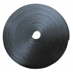 Flat electrical cable designed for festoon systems used in material handling applications such as cranes, hoists, and automated machinery. Features a 16 AWG conductor, 0.23 in thickness, and 12 in overall length. The flat profile reduces bending stress in continuous-motion applications.