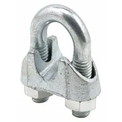 This pre-galvanized steel cable clamp secures cables, tubes, or pipes with a maximum outside diameter of 1/2 in. Commonly used in industrial fastening, electrical routing, and mechanical installations for corrosion-resistant support.