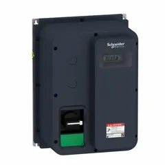 The SCHNEIDER Altivar ATV320U07M2WS is a compact variable frequency drive with a black/green enclosure. It provides single-phase output, rated at 1 hp, and features an IP65 rating for protection against dust and water jets. This drive is suited for controlling speed and torque of single-phase motors in applications such as conveyors, pumps, and fans.