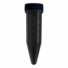 APPROVED VENDOR Polypropylene Centrifuge Tube, 5 mL, Conical, Black, with Attached Screw Cap (C2540-OB)