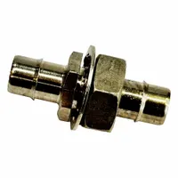MEM-CO Mini Barb Fitting: 3/4 in ID x 1/4 in ID Size, Tube x Tube, Brass, Bulkhead (MPN 3/4BK6-NP)