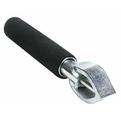 This hand stamp holder accepts interchangeable steel stamps with a 7/8 in shank diameter. It has a 9 in overall length and a 1-1/2 in holder shank size. Used for marking metal, plastic, or wood parts in industrial manufacturing, assembly, and maintenance operations.