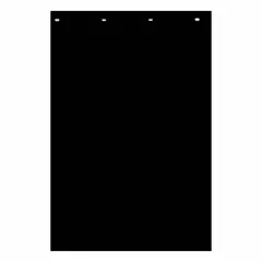Polymer mud flaps for rear vehicle location, sold as a pair. Each flap measures 36 inches high, 24 inches wide, and 5/32 inches thick. Black color. Used to reduce road spray and debris thrown by tires.