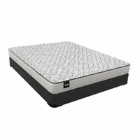 Full-size mattress with a medium feel, knit fabric cover, and gel foam comfort layer over a gel foam core. Overall dimensions: 54 in wide, 75 in long, 6 in high. Suitable for residential use on a full-size bed frame