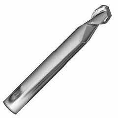 This reduced-neck carbide ball end mill is designed for machining aluminum and non-ferrous materials. With a 5/8" mill diameter, 3/4" length of cut, and 2 flutes, it provides efficient chip evacuation for high-speed operations. The ball nose enables smooth curved surfaces, while the reduced neck offers clearance for deep cavity work in 3D contouring, slotting, and profiling applications.