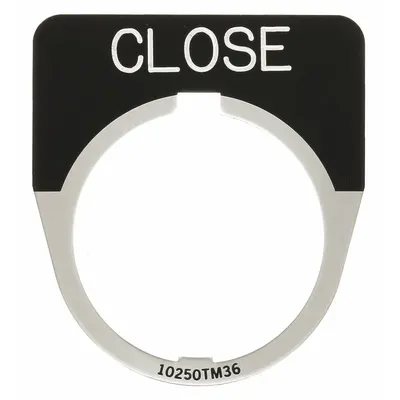 EATON Legend Plate: 30 mm Panel Mounting Size, Half-Round, 1 5/8 in Overall Wd - Push-Button Rings & Plates