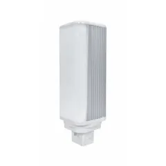 This LED plug-in lamp is designed for direct replacement of compact fluorescent lamps in fixtures with a 4-pin G24q/GX24q socket. It operates as UL Type A, requiring no rewiring. With a T13 shape, 3000K color temperature, and 1200 lm output, it provides warm-white illumination for commercial and industrial applications such as offices, warehouses, and retail spaces.