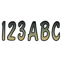 Letter and Number Label Set: 3 in Character Ht, Indoor/Outdoor, Non-Reflective, Proprietary, Die Cut (MPN GBRBKG200)