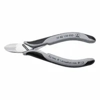 Electronics Diagonal Cutters: ESD-Safe, Flush, Straight, Oval, 5 1/4 in Overall Lg, 5/8 in Jaw Lg (MPN 77 82 130 ESD)