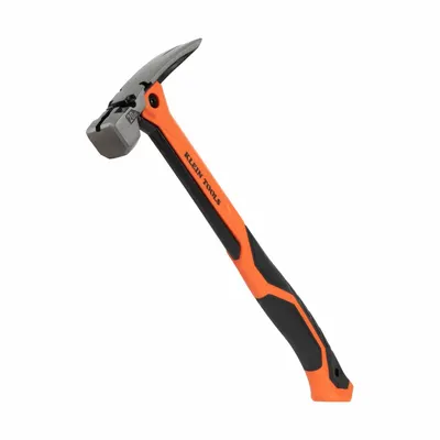 KLEIN TOOLS Vibration-Reducing Hammer, 20-Ounce: Forged Steel, Textured Grip, Steel Handle - Steel Straight-Claw Framing Hammers