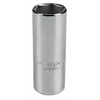 PROTO Socket: SAE, 1/4 in Drive Size, 3/8 in Socket Size, 6-Point, Deep, Black Oxide - 1/4" Drive Hand Sockets