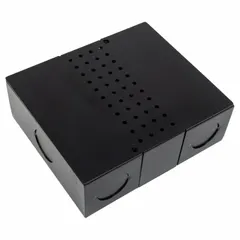 This junction box converts 120V AC input to 24V DC output at 96 W. It is dry location rated and measures 11 1/4 in long by 1 7/8 in high. Used to power tape and linear light systems in commercial or industrial settings.